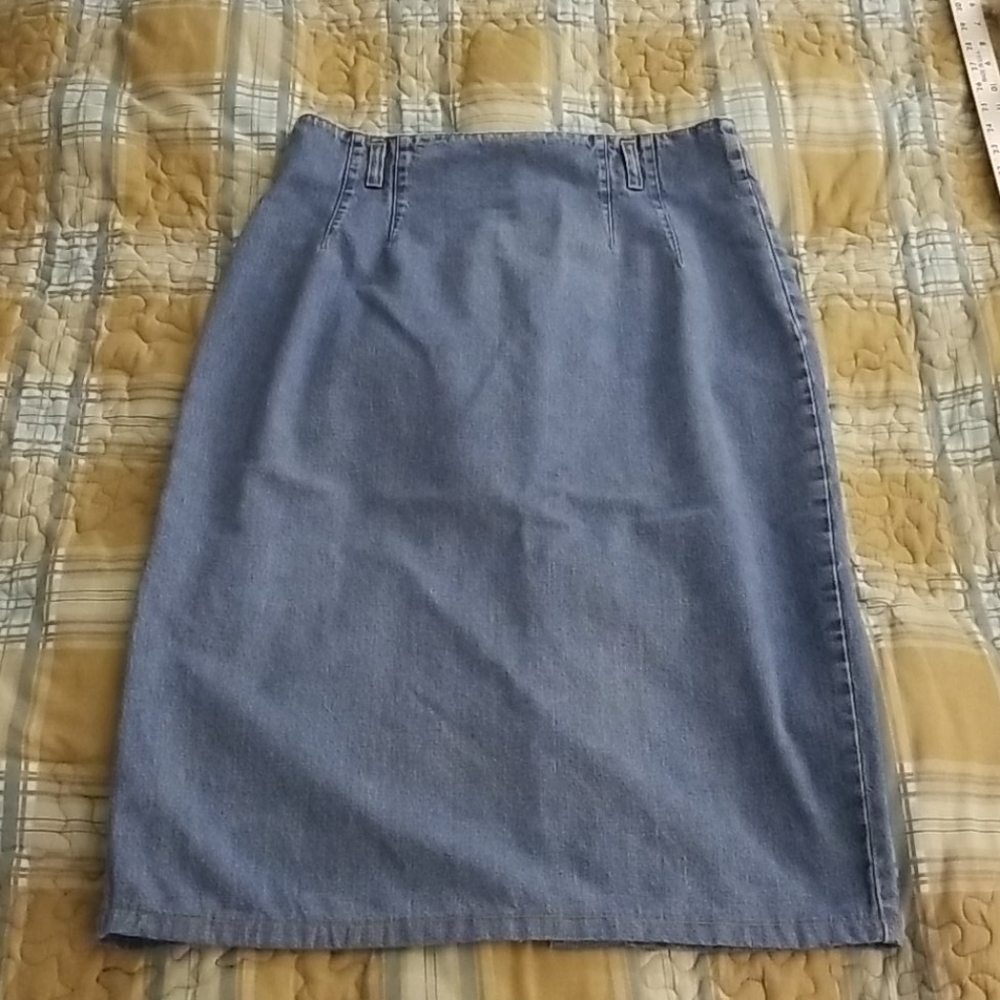 Denim straight skirt